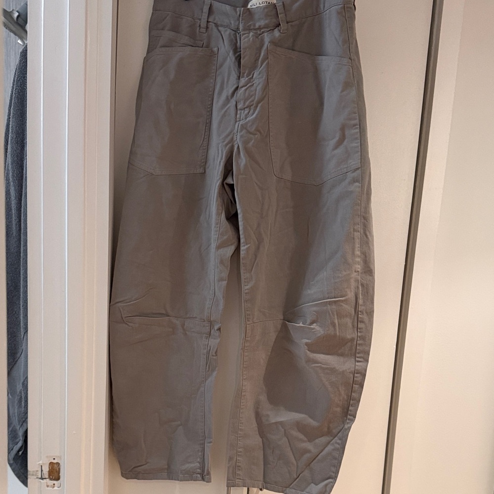 Nili Lotan Taupe Utility Wide-Leg Pants